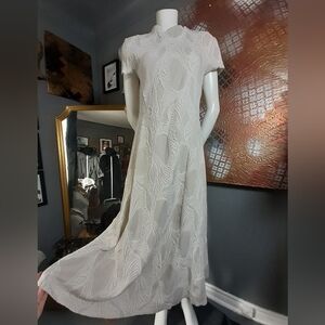 Zara Nwot Cottom Blend Jaquard Knit Maxi Dress